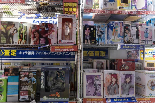 2013 Akihabara Japan July 2020 Boxes Anime Figures Display Store — 스톡 사진