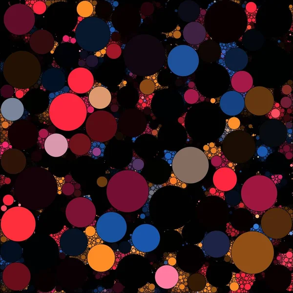 Абстрактный Декоративный Цвет Круги Разных Размеров Цветов Случайным Образом Размещаются — стоковое фото
