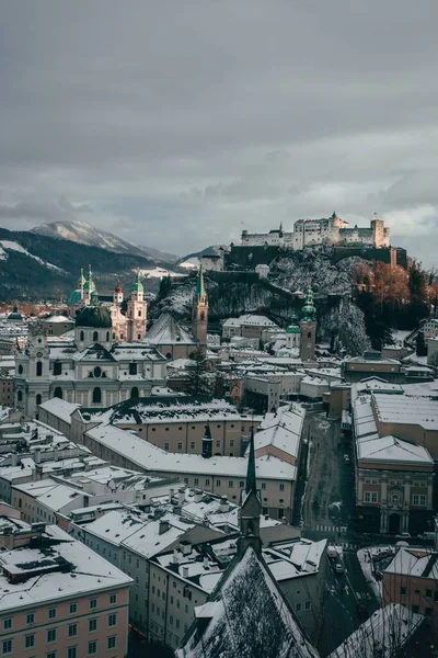 Vertikal Fågelperspektiv Stadsbilden Salzburg — Stockfoto