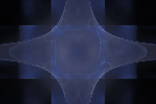 Цифровий Фрактал Render Вишуканий Динамічні Блакитні Лінії Енергії Показують Обертальну — стокове фото