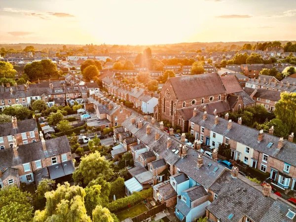 Vue Aérienne Maisons Typiquement Victoriennes Terrasses Royaume Uni — Photo