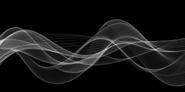 Güzel Soyut Siyah ve Beyaz Dalga Tasarımı