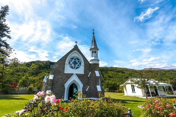 Una Hermosa Vista Iglesia Católica San Patricio Arrowtown Otago Isla —  Fotos de Stock