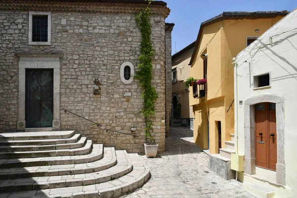 Вузька Вулиця Між Старими Будинками Єтрагала Села Районі Базиліката Італія — стокове фото
