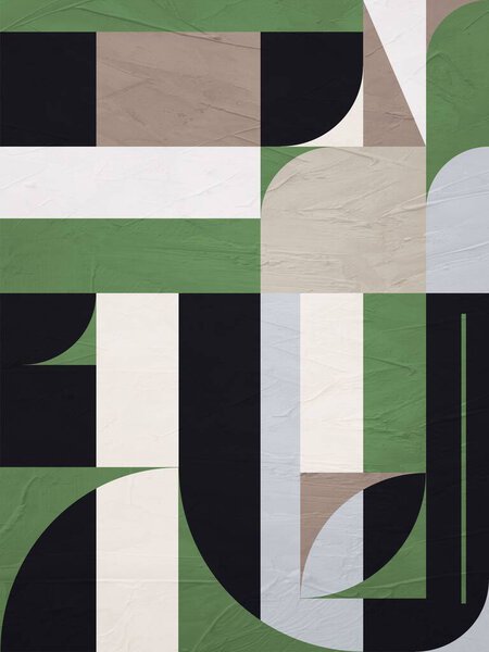 Minimalist geometric abstract art with beautiful colors perfect for decorating living room, bedroom, kitchen and office