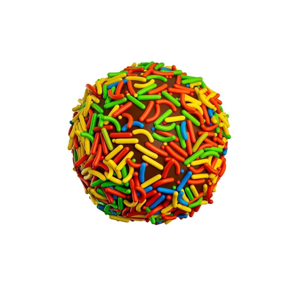 Una Ilustración Espolvoreos Coloridos Sobre Bola Chocolate Recubierta Delicioso Caramelo — Foto de Stock