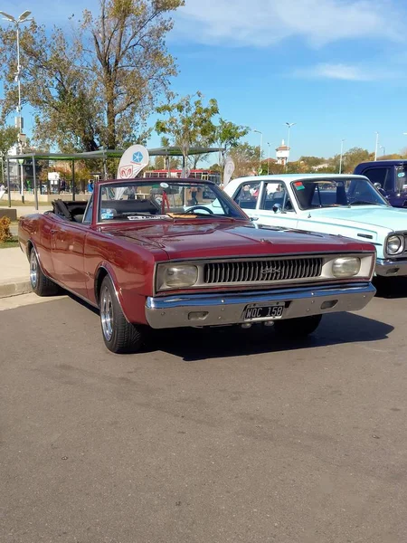 Oude Sportieve Rode Dodge Polara Gtx Convertible Jaren Zeventig Twee — Stockfoto