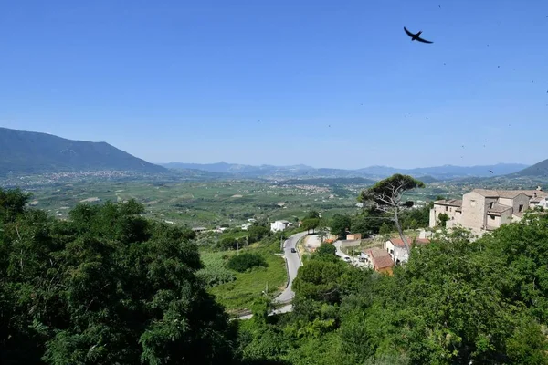 Paisagem Vista Guardia Sanframondi Uma Aldeia Montanhosa Província Benevento Itália — Fotografia de Stock