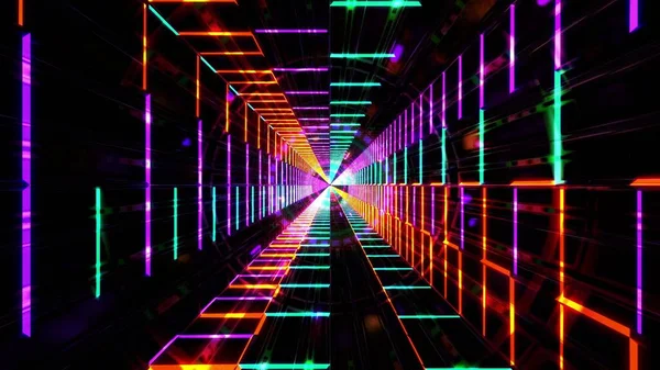 Absztrakt Uhd Színes Digitális Háttér Neon Fények Hatása Sötétben — Stock Fotó