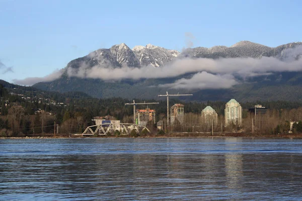 Krásný Výhled Řeku Hory Vancouverském Přístavu Britská Kolumbie Kanada Stock Obrázky