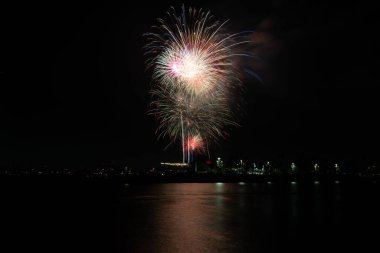 4 Temmuz bayramını kutlamak için Long Beach, CA 'deki Alamitos Körfezi' nin üzerinde havai fişekler atılıyor.