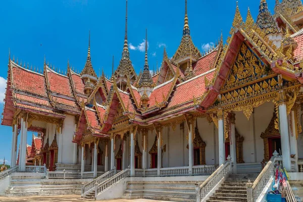 Krásný Výhled Buddhistický Chrám Suphan Buri Thajsko — Stock fotografie