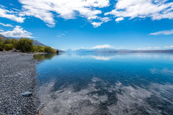 Krásná Krajina Hlubokého Modrého Jezera Jižní Ostrov Nový Zéland — Stock fotografie