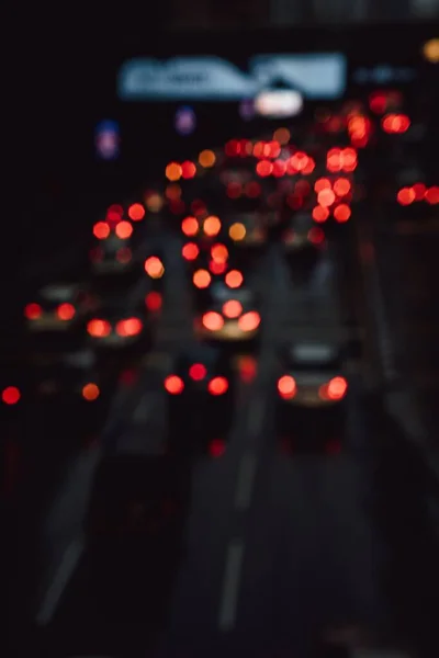 Дефокус Дорога Автомобілі Боке Вночі Нічне Місто Боке Нічний Фон — стокове фото