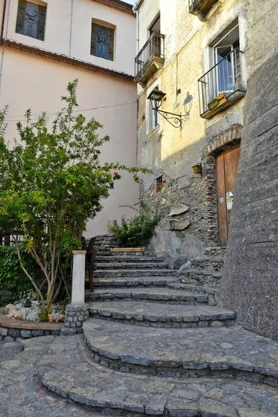Une Rue Étroite Avec Vieux Bâtiments San Nicola Arcella Village — Photo