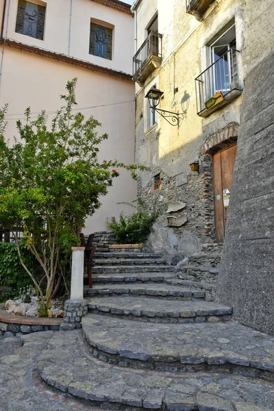 Uma Rua Estreita Com Edifícios Antigos San Nicola Arcella Aldeia — Fotografia de Stock