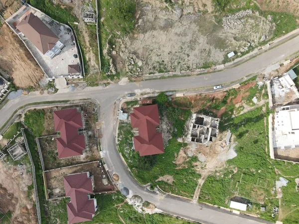 Uma Vista Aérea Subdivisões Casas — Fotografia de Stock