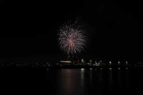 Fireworks Shoot Water Alamitos Bay Long Beach Celebrate July 4Th — Stock Photo, Image