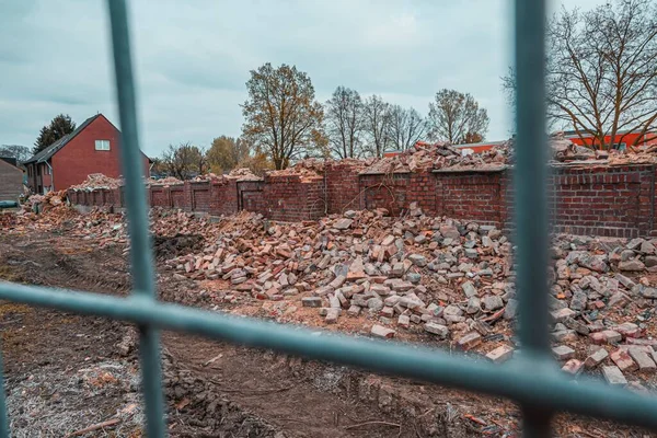 Pile Bricks Foundation Demolished Building — Stock Photo, Image
