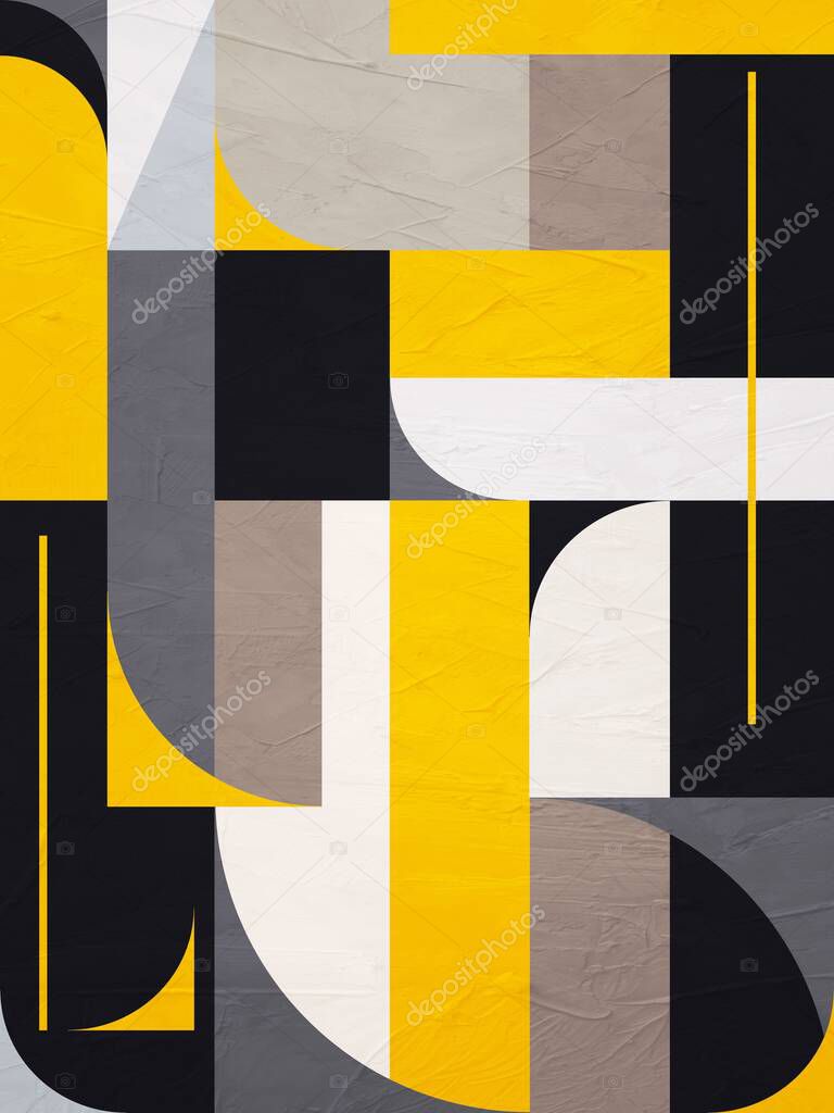 Minimalist geometric abstract art with beautiful colors perfect for decorating living room, bedroom, kitchen and office