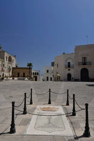 Town Square Specchia Medieval Village Puglia Region Italy — Stock fotografie