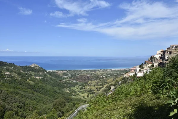 Talya Nın Calabria Bölgesindeki Dağlarda Maiera Nın Panoramik Manzarası Bir — Stok fotoğraf