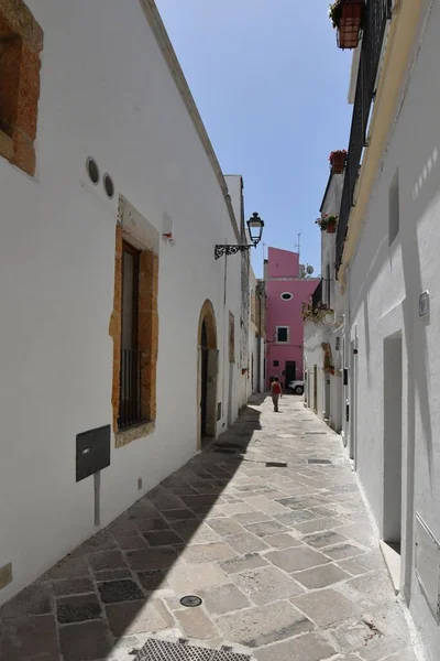 Street Historic Center Specchia Medieval Town Puglia Region Italy — 스톡 사진