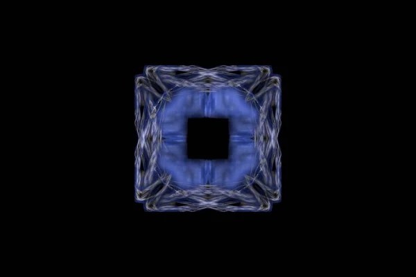 Цифровий Фрактал Render Показує Обертальну Симетрію Блакитні Лінії Енергії Сяйва — стокове фото