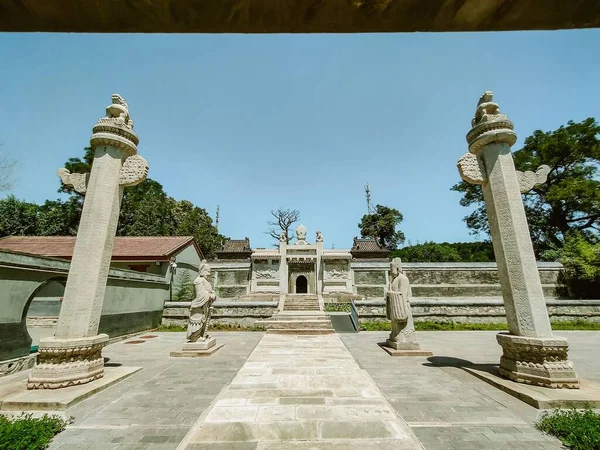 Beau Cliché Sculptures Dans Complexe Funéraire Des Eunuques Tombe Tianyi — Photo
