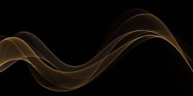 Güzel Soyut Altın Dalgalar Arkaplanı. Şablon Tasarımı