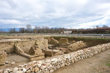 Antik kentin kalıntılarıyla birlikte eşsiz bir manzara.