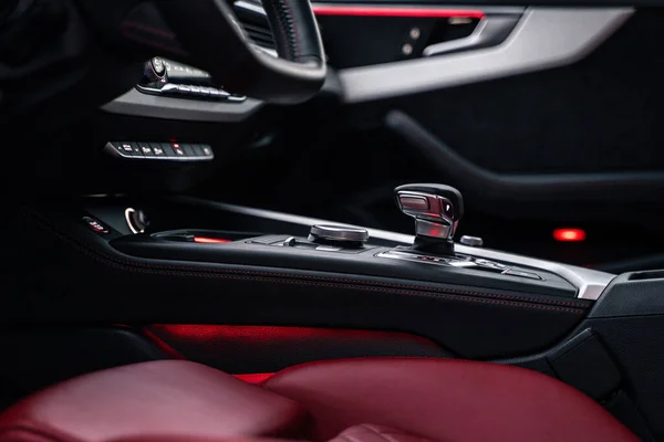 Red Audi Interior Sport Seats Line — Stock Photo, Image