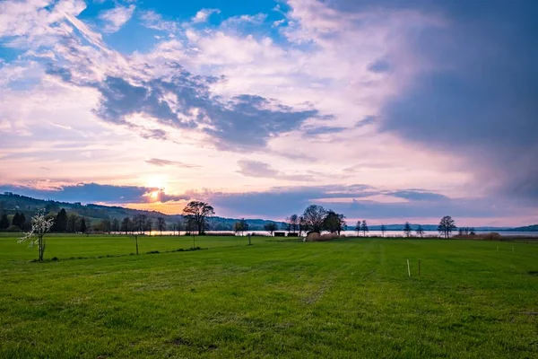 Jezero Sempach Německo Sempachersee Jezero Kantonu Lucerne Švýcarsko — Stock fotografie