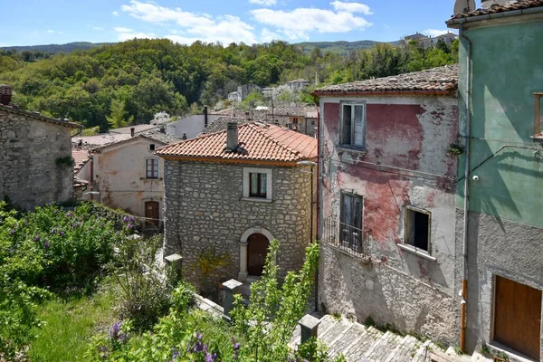 Una Vista Panorámica Del Pueblo Medieval Sepino Región Molise Italia —  Fotos de Stock