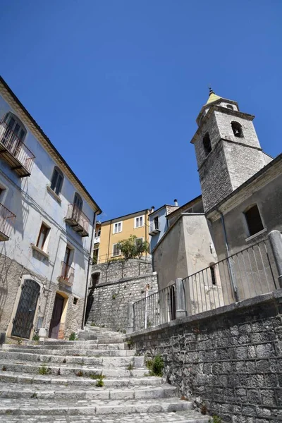 Une Rue Étroite Dans Village Médiéval Sepino Dans Région Molise — Photo