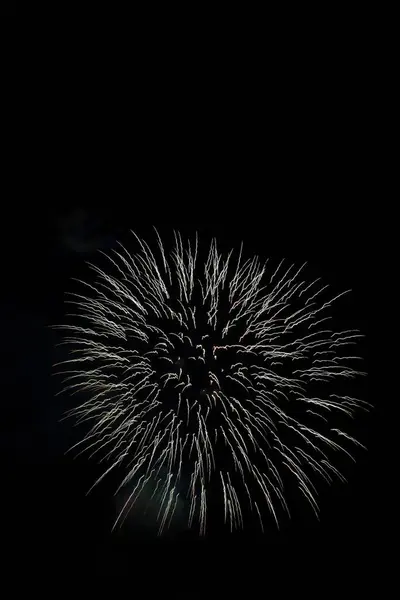 Krásný Záběr Jasného Ohňostroje Explodujícího Noční Obloze — Stock fotografie