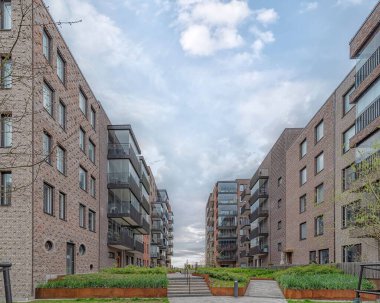 İsveç 'in Helsingborg limanındaki yeni lüks apartman binaları.