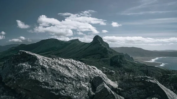 Uma Vista Aérea Das Montanhas Mar — Fotografia de Stock