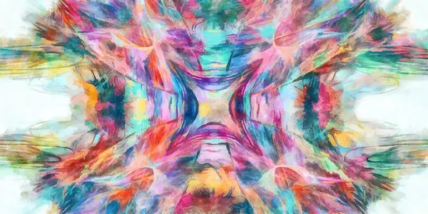 Digitales Malerisches Aquarell Hell Fraktal Stilisierter Hintergrundverlauf Der Wie Traditionelle — Stockfoto