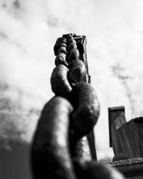 Selective Focus Shot Big Thick Chains — Stock Photo, Image