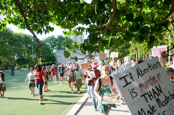 Activist Groups Gathering Cadman Plaza Demand Justice Abortion New York — Stock Photo, Image
