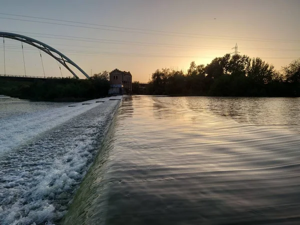 Una Vista Impresionante Desde Río Abbas Ibn Firnas Bridge España — Foto de Stock