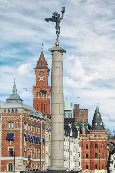 Sjögudinnans Staty Vid Helsingborgs Hamn — Stockfoto