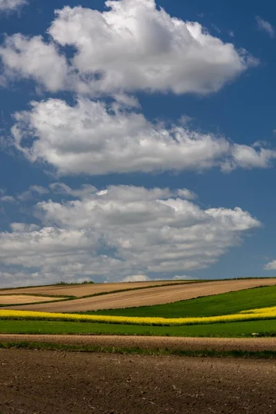 Вертикальный Снимок Фермы Голубым Облачным Небом — стоковое фото