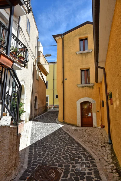 イタリアのモリーゼ地方の村Macchiagodenaの狭い通りの垂直ショット — ストック写真