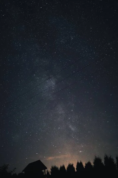 Вертикальний Знімок Зоряного Неба — стокове фото