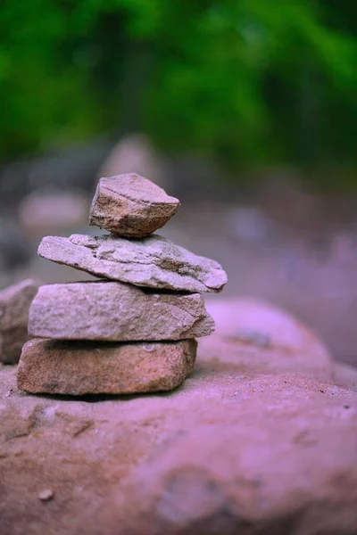 Vertical Shot Stacked Rocks Stock Photo