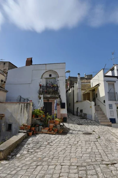 Narrow Street Old Houses Grottole Village Basilicata Region Italy — Stockfoto