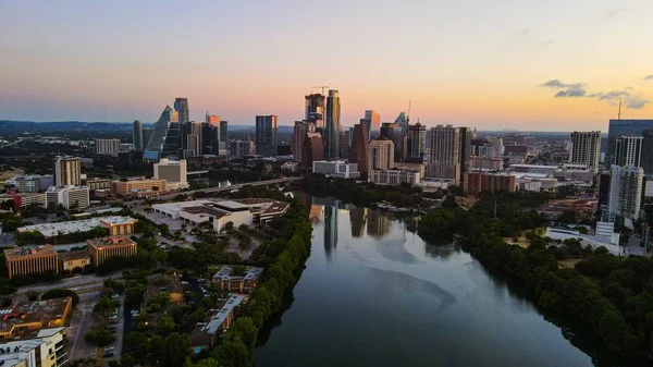 Vista Pájaro Del Paisaje Urbano Austin Texas — Foto de Stock