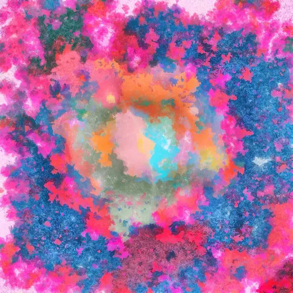 Digital Painterly Watercolor Texture Card Dalam Gaya Fraktal Yang Berguna — Stok Foto